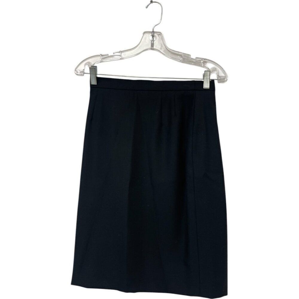 Escada Margaretha Ley Womens Straight Wool Skirt Size 36 US 4 Black Pencil VTG